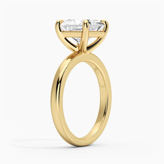 Classic Solitaire Princess Cut Moissanite Engagement Ring