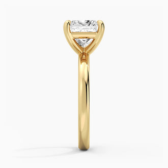 Classic Solitaire Princess Cut Moissanite Engagement Ring