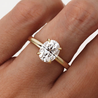 Classic Solitaire Oval Cut Moissanite Engagement Ring