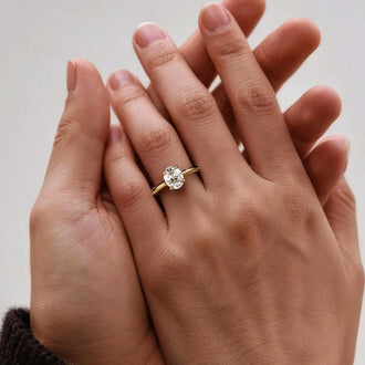 Classic Solitaire Oval Cut Moissanite Engagement Ring