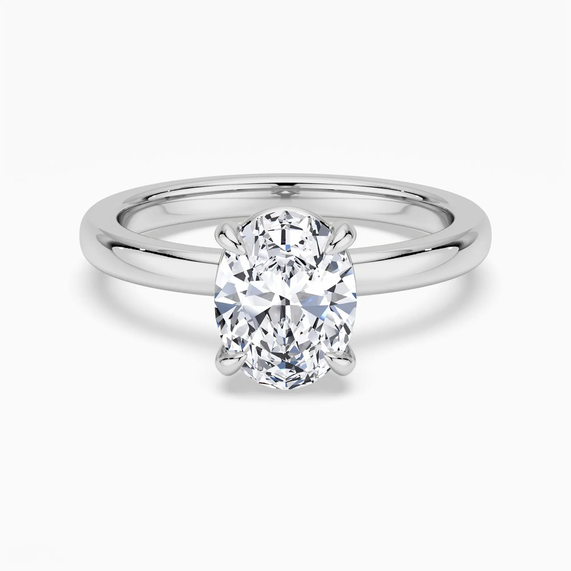 Classic Solitaire Oval Cut Moissanite Engagement Ring
