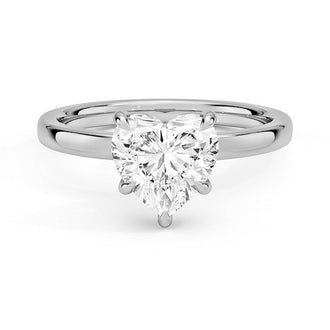 Classic Solitaire Heart Shaped Moissanite Engagement Ring - MSBLUE JEWELRY