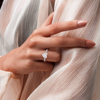 Classic Solitaire Heart Shaped Moissanite Engagement Ring - MSBLUE JEWELRY