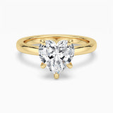 Classic Solitaire Heart Shaped Moissanite Engagement Ring