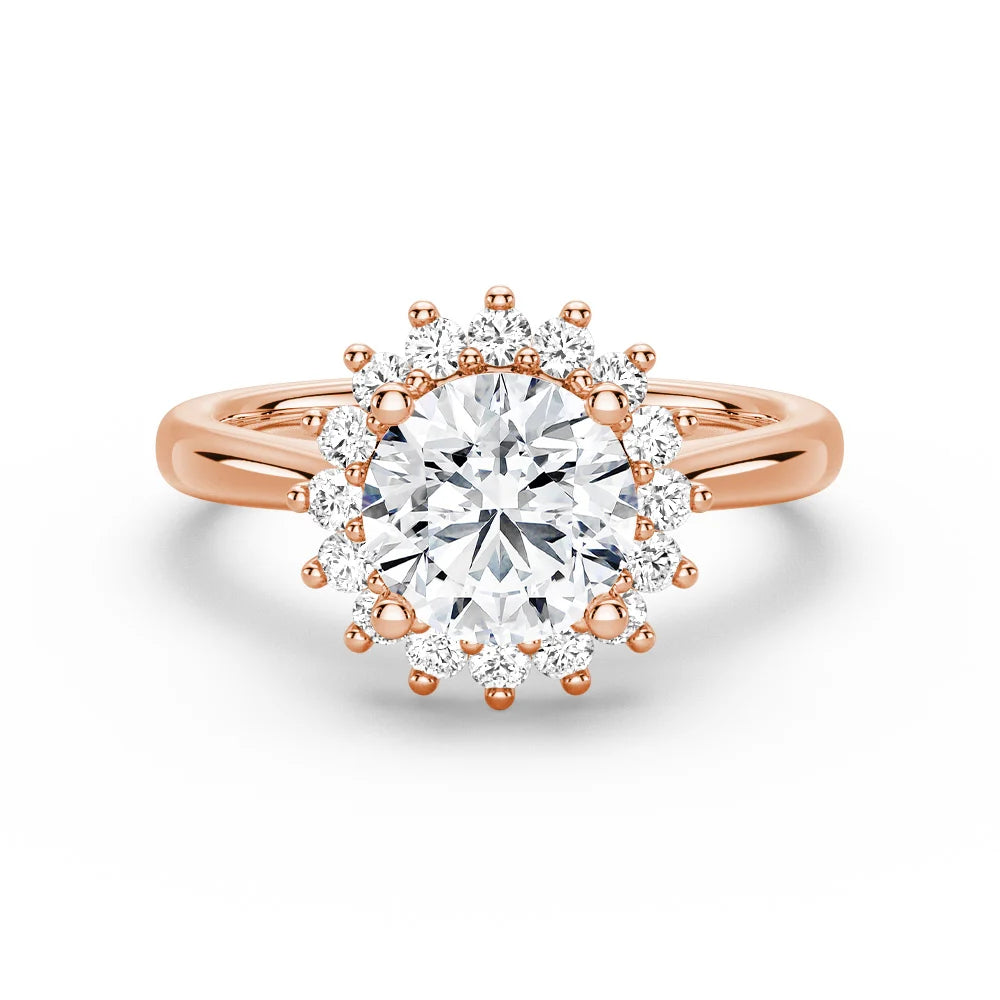 Vintage Inspired Round Halo Engagement Ring