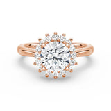 Vintage Inspired Round Halo Engagement Ring