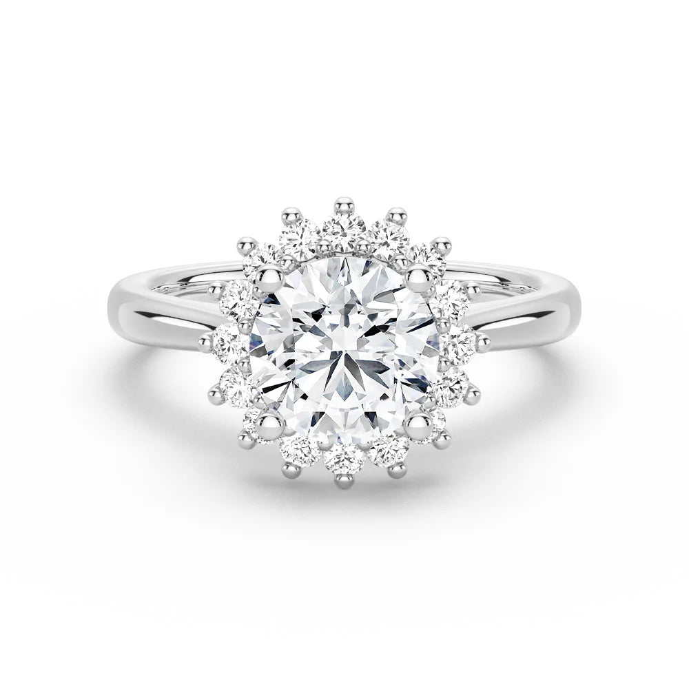 Vintage Inspired Round Halo Engagement Ring