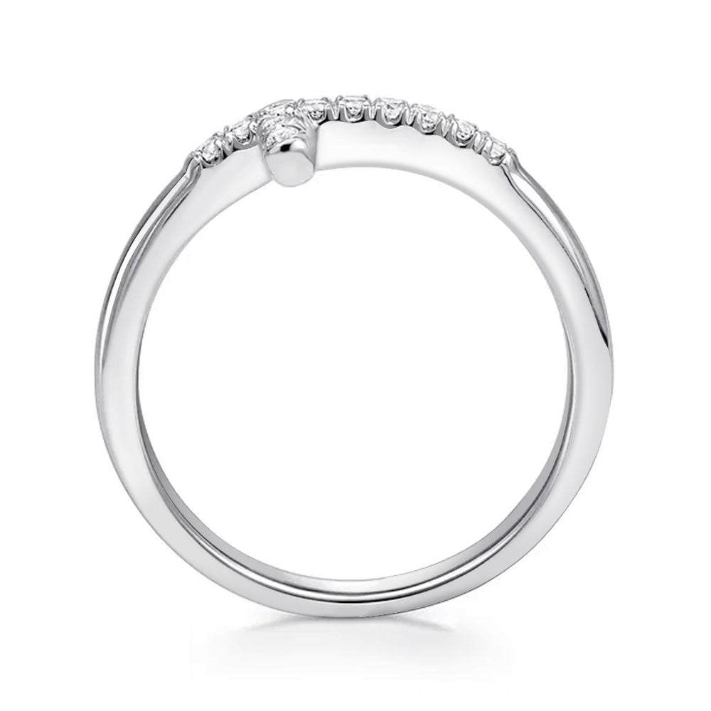 Modern Cross Lab Grown Diamond Accent Ring