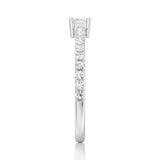 Princess Cut Lab Grown Diamond Promise Ring with Half Eternity Band