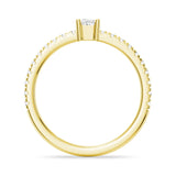 Princess Cut Lab Grown Diamond Promise Ring with Half Eternity Band