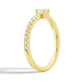 Princess Cut Lab Grown Diamond Promise Ring with Half Eternity Band