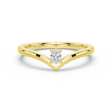 V Shaped Oval Lab Grown Diamond Solitaire Ring