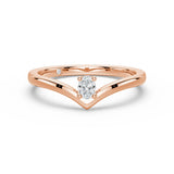V Shaped Oval Lab Grown Diamond Solitaire Ring