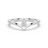 V Shaped Oval Lab Grown Diamond Solitaire Ring