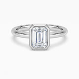 2CT Emerald Cut Moissanite Sculptural Ring