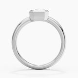 2CT Emerald Cut Moissanite Sculptural Ring