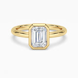 2CT Emerald Cut Moissanite Sculptural Ring