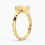 2CT Emerald Cut Moissanite Sculptural Ring