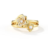 Moissanite Rose Flower Ring