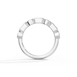 Emerald & Round Moissanite Stacking Ring