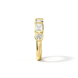 Emerald & Round Moissanite Stacking Ring