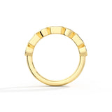 Emerald & Round Moissanite Stacking Ring