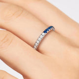 Dual Tone Moissanite Stacking Ring