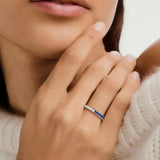 Dual Tone Moissanite Stacking Ring