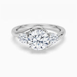2CT Round Lab-grown diamond Curved Ring