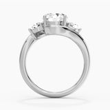 2CT Round Lab-grown diamond Curved Ring