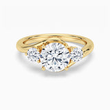 2CT Round Lab-grown diamond Curved Ring