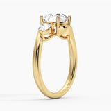 2CT Round Lab-grown diamond Curved Ring