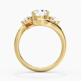 2CT Round Lab-grown diamond Curved Ring