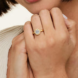 2CT Round Moissanite Sculptural Ring
