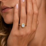 2CT Oval Cut Moissanite Sculptural Ring