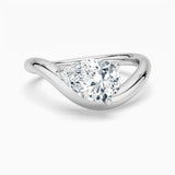 Sculpted Wave Pear Cut Engagement Ring