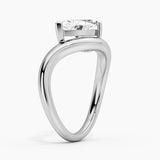 Sculpted Wave Pear Cut Engagement Ring