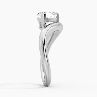 Sculpted Wave Pear Cut Engagement Ring
