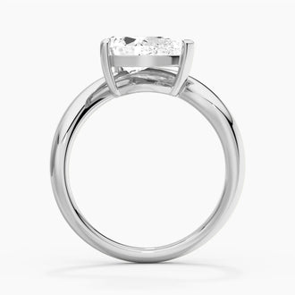 Sculpted Wave Pear Cut Engagement Ring