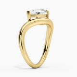 Sculpted Wave Pear Cut Engagement Ring