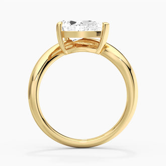 Sculpted Wave Pear Cut Engagement Ring