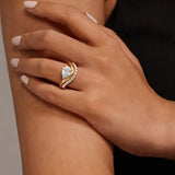 2ct Pear Cut Moissanite Ring Set