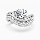 2ct Pear Cut Moissanite Bridal Ring Set