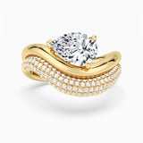 2ct Pear Cut Moissanite Bridal Ring Set