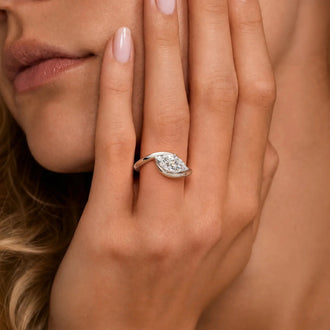 2ct Marquise Cut Moissanite Contour Ring