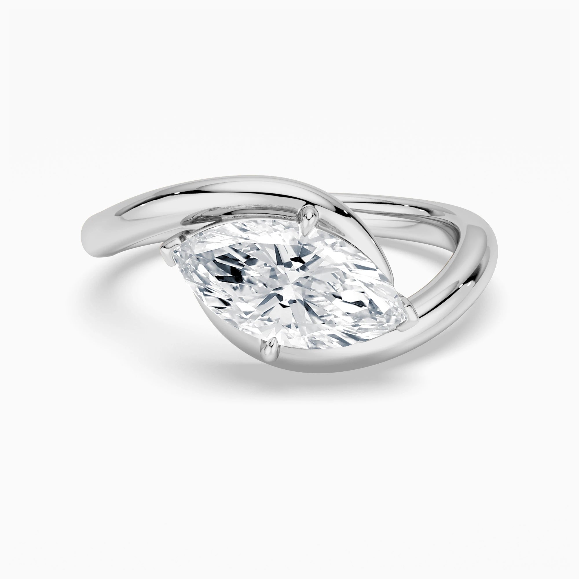 2ct Marquise Cut Moissanite Contour Ring