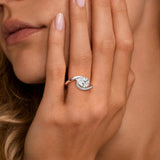 2ct Pear Cut Curved Moissanite Ring