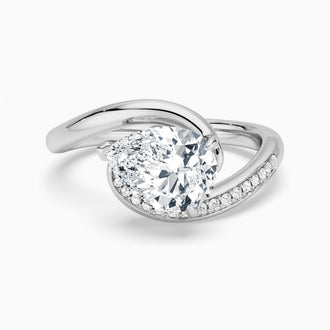 2ct Pear Cut Curved Moissanite Ring