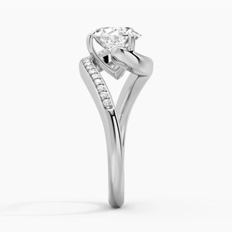2ct Pear Cut Curved Moissanite Ring