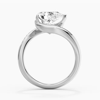 2ct Pear Cut Curved Moissanite Ring